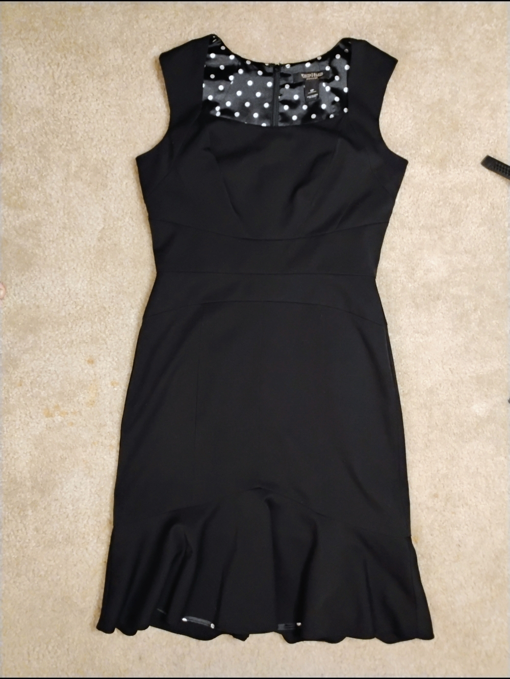 WHBM Worthington Black Polka Yoke Sheath Dress